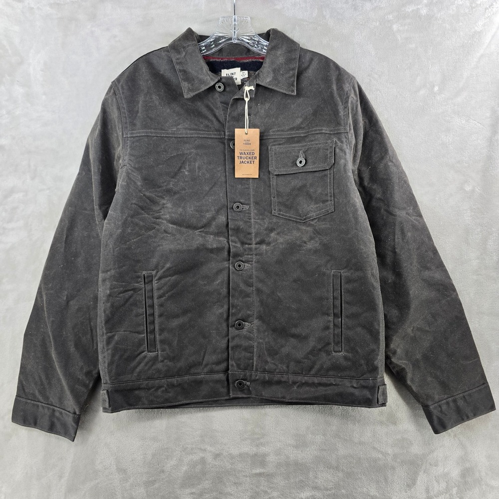 NEW Flint and Tinder Waxed Trucker Jacket Mens Medium Wool Lined USA Huckberry